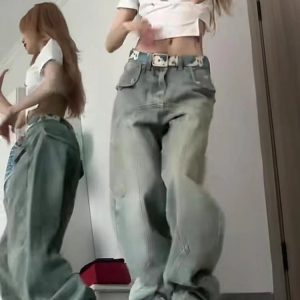 Y2K Baggy Street Wide Leg Jeans - 90s Grunge, Retro, Summer, and Party Outfits