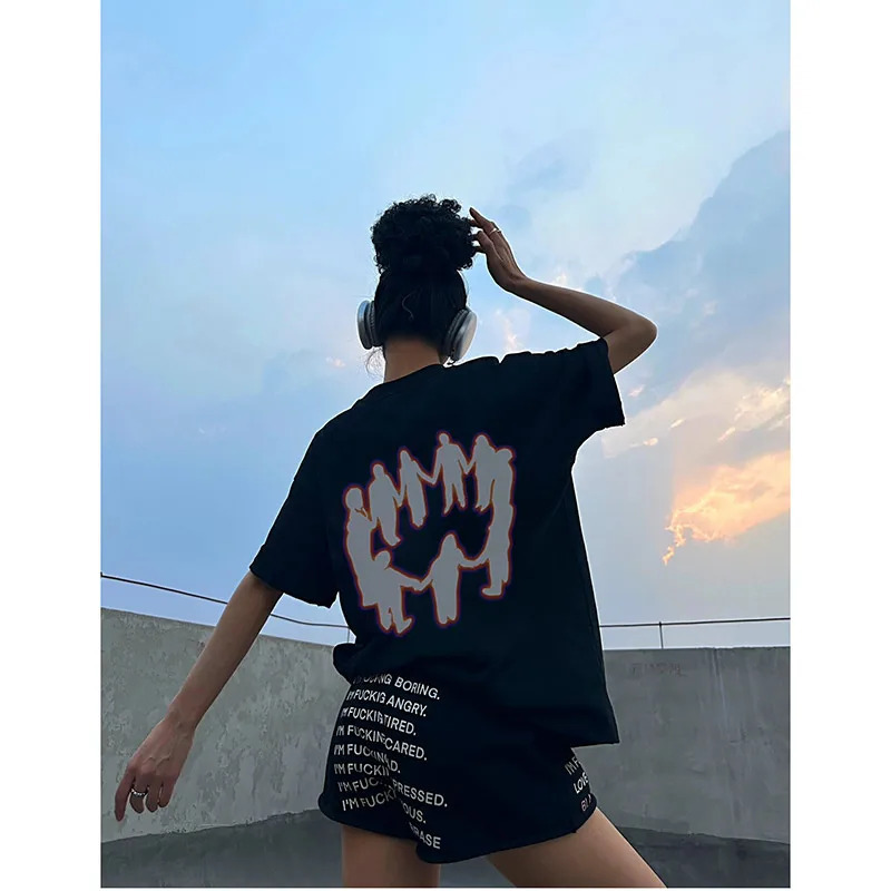 Y2K Black Summer High Waist Sports Shorts: Ripped Punk Letter Street Style Sexy Girl Hot Pants