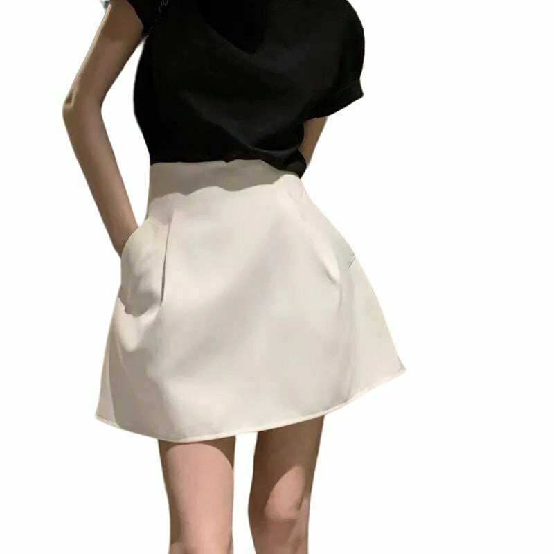 Y2K Black White Puffy A-Line Skirt - Retro 90s Grunge, Summer Party, and Club Outfits