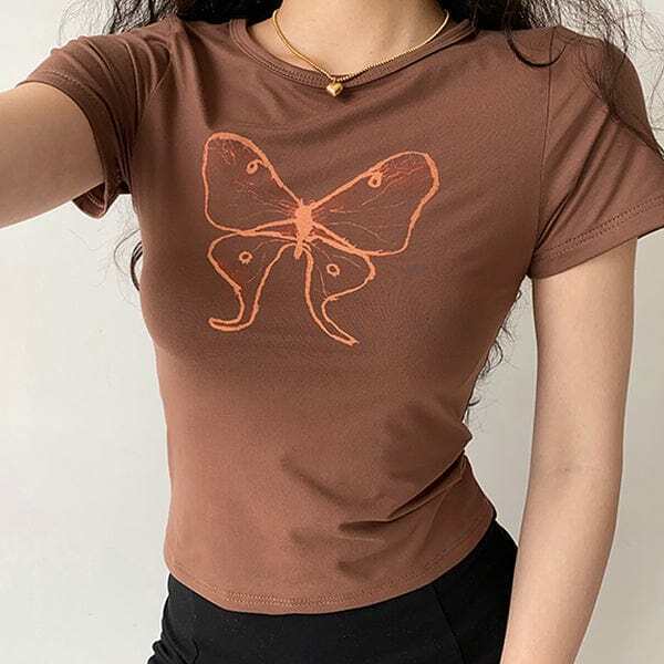 Y2K Butterfly Aesthetic Top - 90s Grunge, Retro Summer, Pastel Goth, Y2K Party