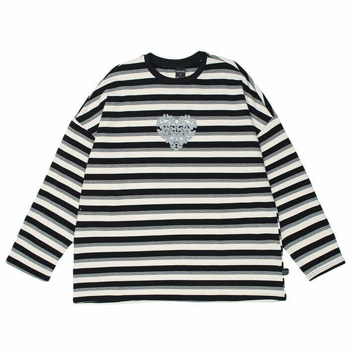 Y2K Butterfly Striped Long Sleeve Tee - Retro 90s Grunge, Summer & Party Outfits