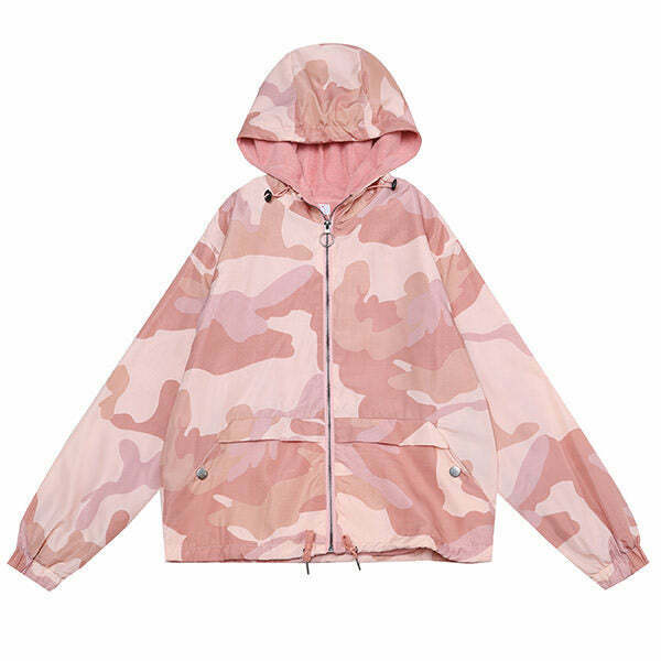 Y2K Candy Camo Jacket - Retro 90s Grunge, Summer Outfits, Y2K Party & Club