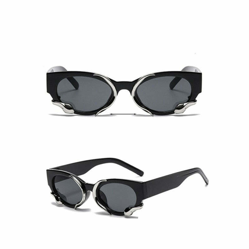 Y2K Cat Eye Snake Wrapped Sunglasses - Retro 90s Grunge, Gothic, and Hip Hop Fashion