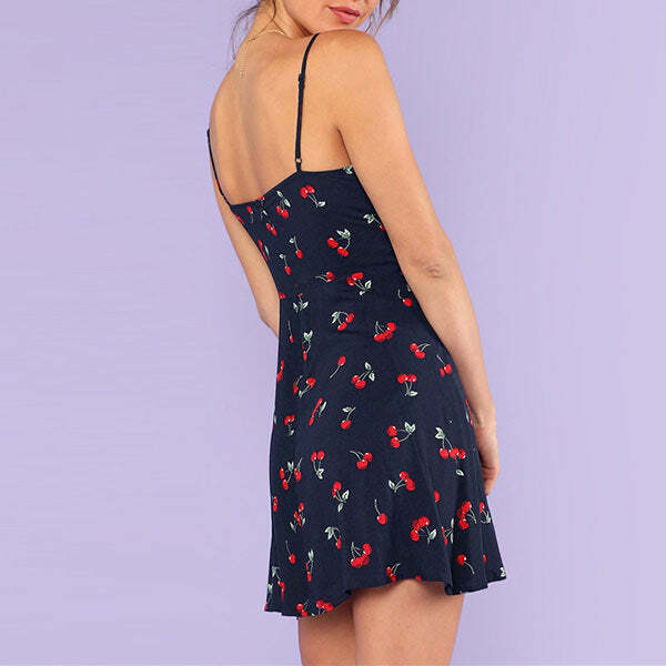 Y2K Cherry Mini Dress - 90s Grunge, Retro Summer Outfit, Y2K Party & Club Fashion