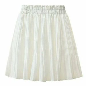 Y2K Chiffon Pleated Mini Skirt - 90s Grunge, Retro Summer, Pastel Goth,