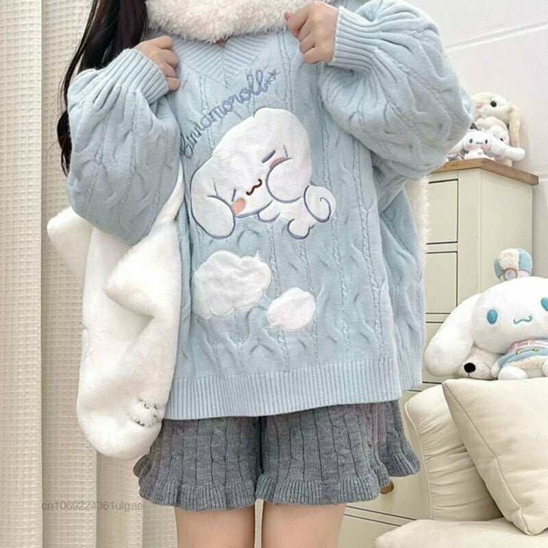 Y2K Cinnamoroll Sweater - 90s Grunge, Retro, Pastel Goth, Summer & Party