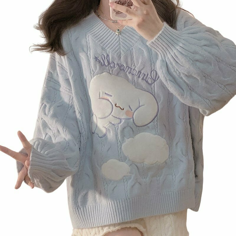 Y2K Cinnamoroll Sweater - 90s Grunge, Retro, Pastel Goth, Summer & Party