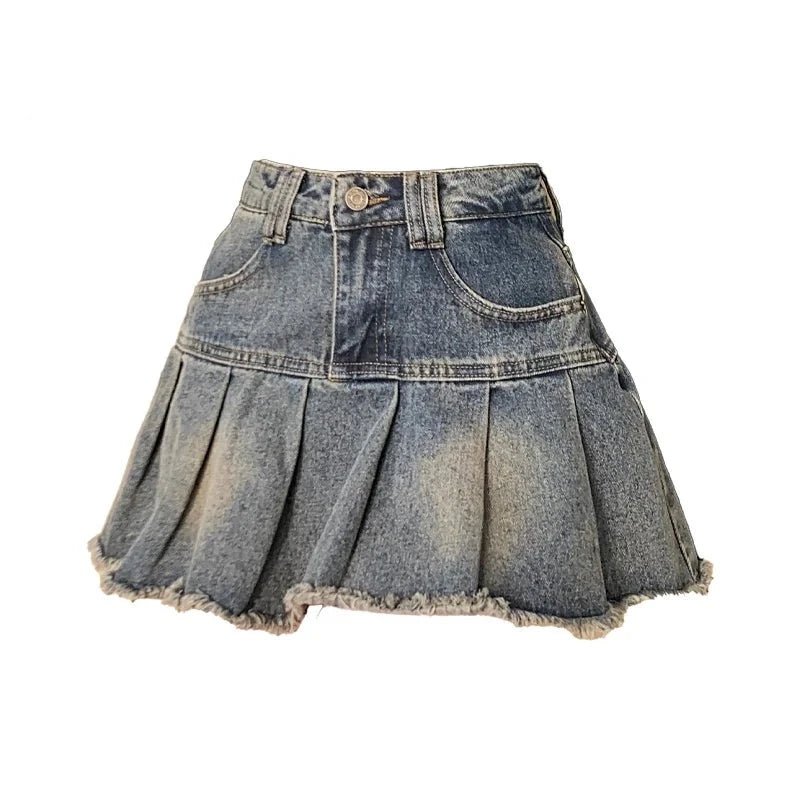 Y2K Denim High Waist Mini Skirt - 90s Grunge, Retro Summer Outfit, Y2K Party &