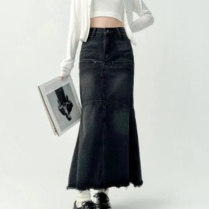 Y2K Denim Skirt - Retro 90s Grunge, Summer Outfits, Y2K Party & Club Fashion