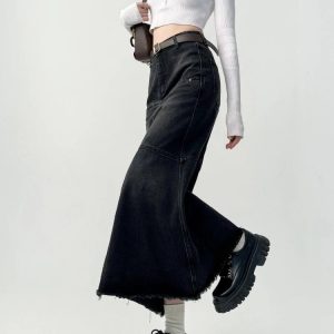 Y2K Denim Skirt - Retro 90s Grunge, Summer Outfits, Y2K Party & Club Fashion