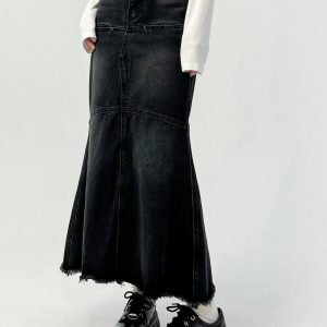 Y2K Denim Skirt - Retro 90s Grunge, Summer Outfits, Y2K Party & Club Fashion