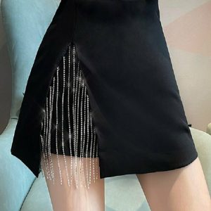 Y2K Diamond Chain Mini Skirt - 90s Grunge, Retro, Summer, Party, and Club Outfits