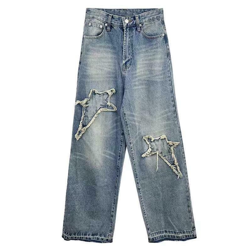 Y2K Embroidered Denim Pants - 90s Grunge, Retro Summer Outfits, Y2K Club &