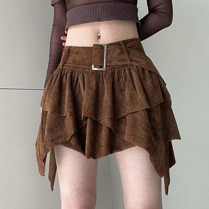 Y2K Fairycore Aesthetic Cord Skirt - 90s Grunge, Retro, Pastel Goth, Summer Y