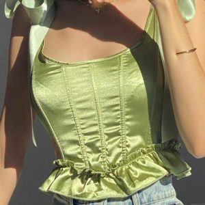 Y2K Fairycore Corset Top - 90s Grunge, Retro Summer Outfits, Pastel Goth, Y