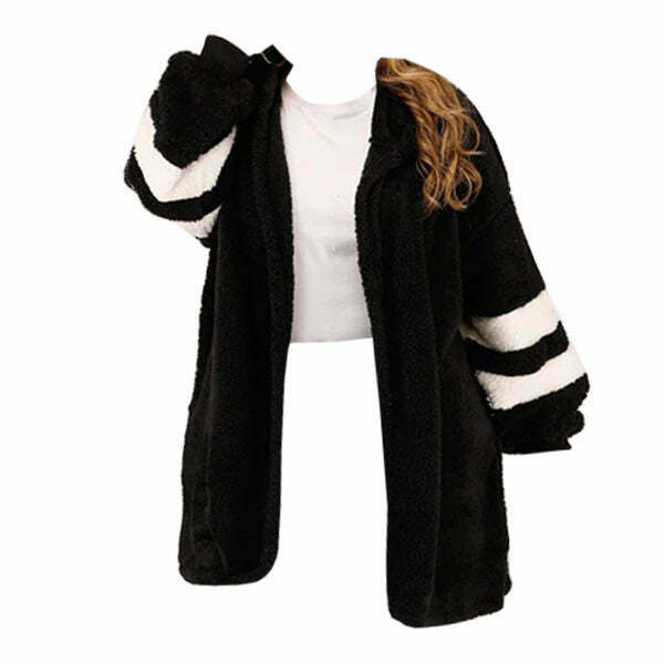 Y2K Faux Fur Jacket - Retro 90s Grunge, Pastel Goth, Summer & Party Outfits