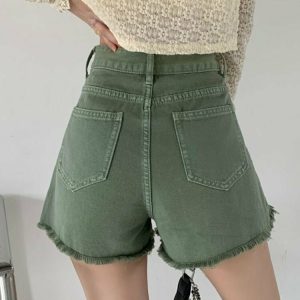 Y2K Floral Embroidery Shorts - 90s Grunge Summer Outfit, Retro Y2K Fashion, Pastel Goth