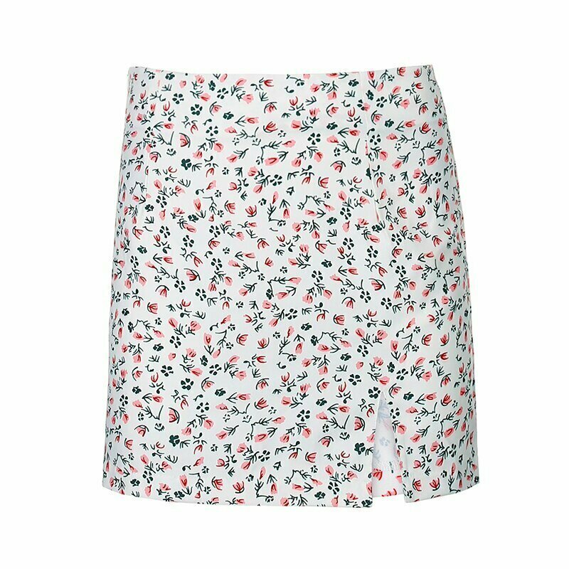 Y2K Floral Print Mini Skirt - 90s Grunge, Retro Summer Outfit, Pastel Goth Style