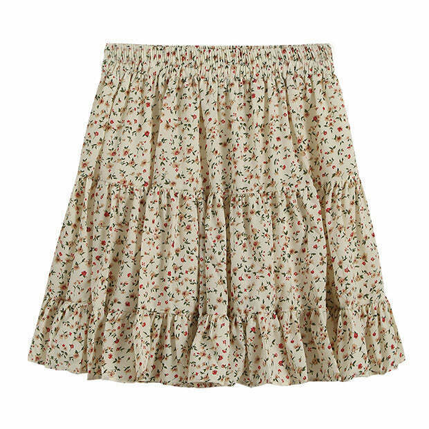 Y2K Floral Skirt - Retro 90s Grunge, Summer Y2K Outfits, Pastel Goth,