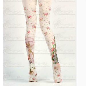 Y2K Floral Tights - Vintage Princess Grunge, 90s Retro, Summer Y2K Outfits