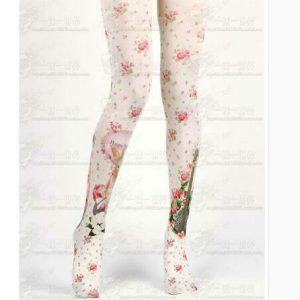 Y2K Floral Tights - Vintage Princess Grunge, 90s Retro, Summer Y2K Outfits