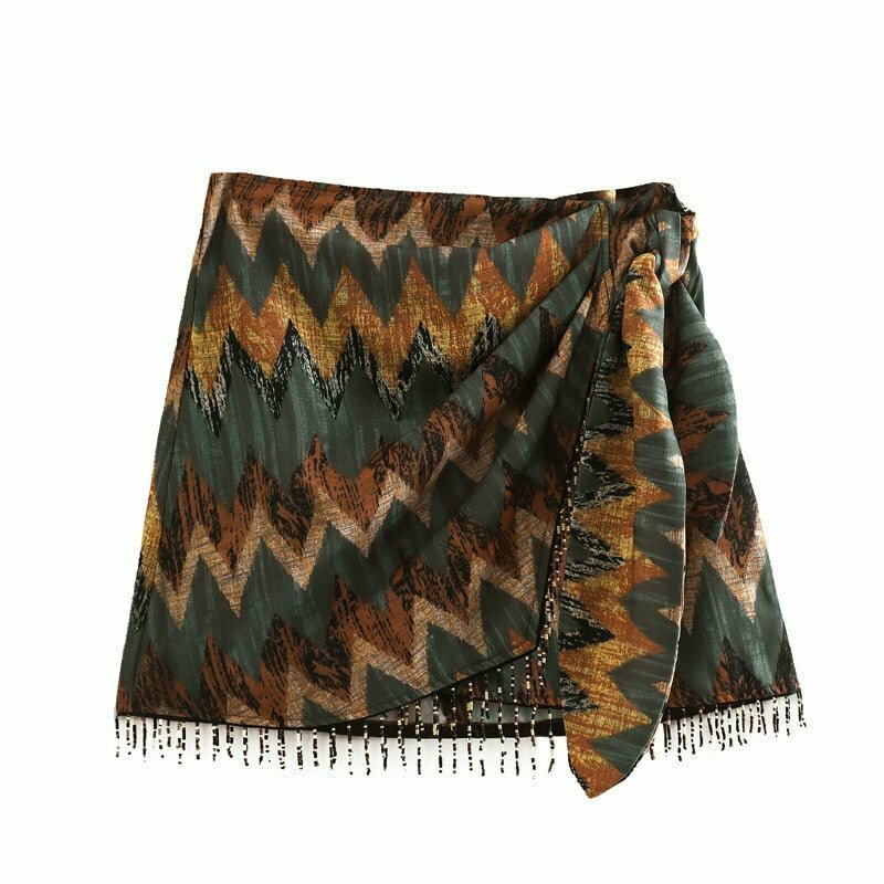 Y2K Geometric Print Mini Skirt - Retro 90s Fashion, Grunge, and Summer Outfits