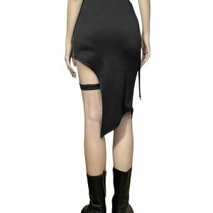 Y2K Goth Dark Mini Skirt - Retro 90s Grunge Fashion, Summer Party & Club Outfit