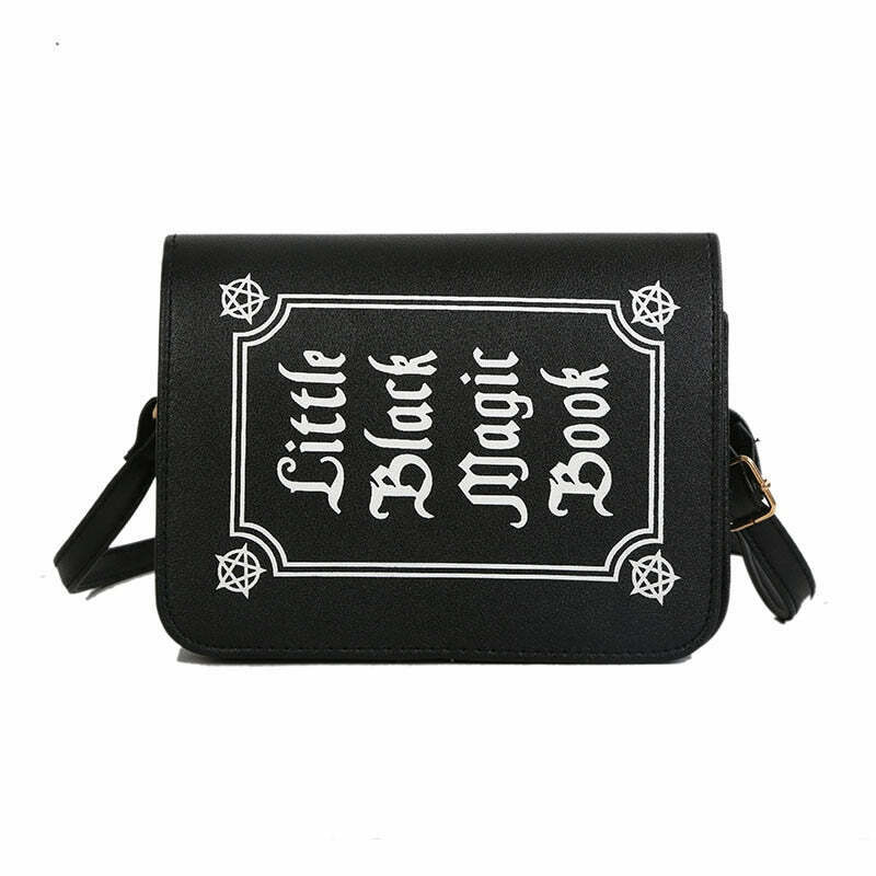 Y2K Goth Letter Print Shoulder Bag - Perfect for 90s Grunge, Retro, and Summer Y2K Out