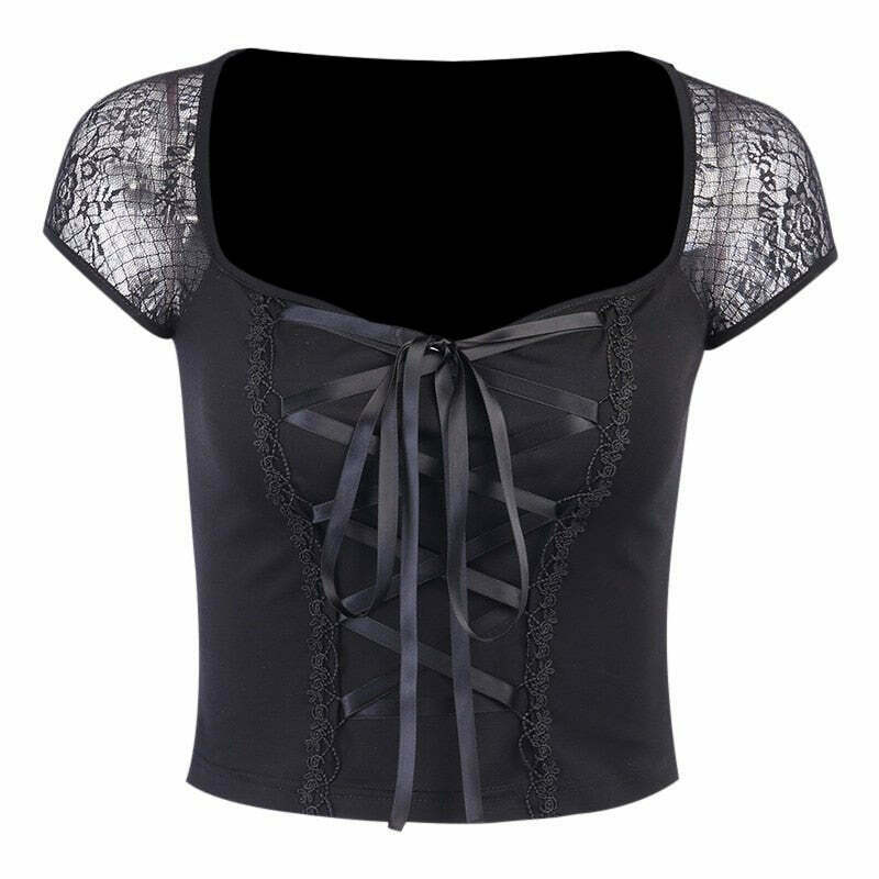 Y2K Gothic Bandage Top - Retro 90s Grunge, Summer Party, Club & Popstar Outfits