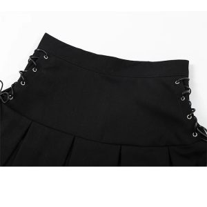 Y2K Gothic Pleated Skirt - Retro 90s Grunge, Summer Outfits, and Party Fashion