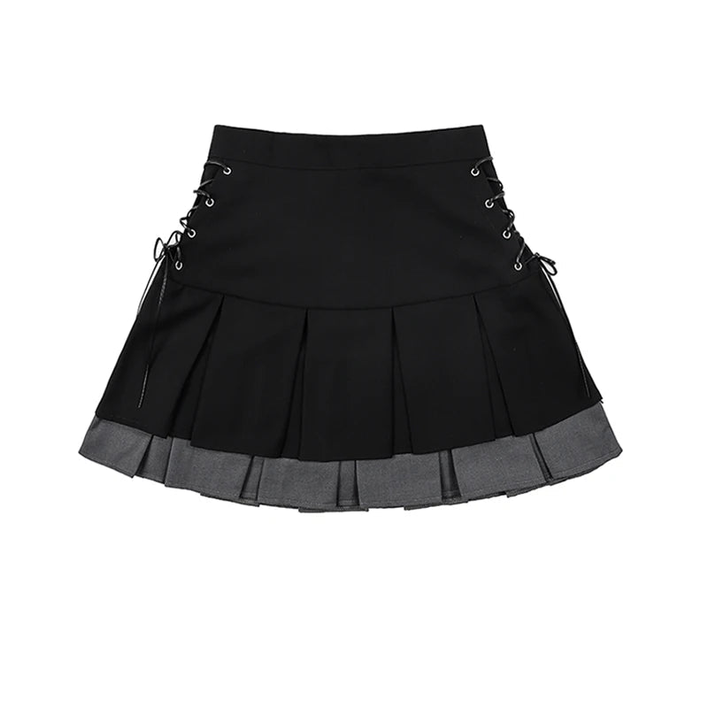 Y2K Gothic Pleated Skirt - Retro 90s Grunge, Summer Outfits, and Party Fashion