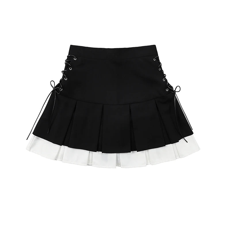 Y2K Gothic Pleated Skirt - Retro 90s Grunge, Summer Outfits, and Party Fashion