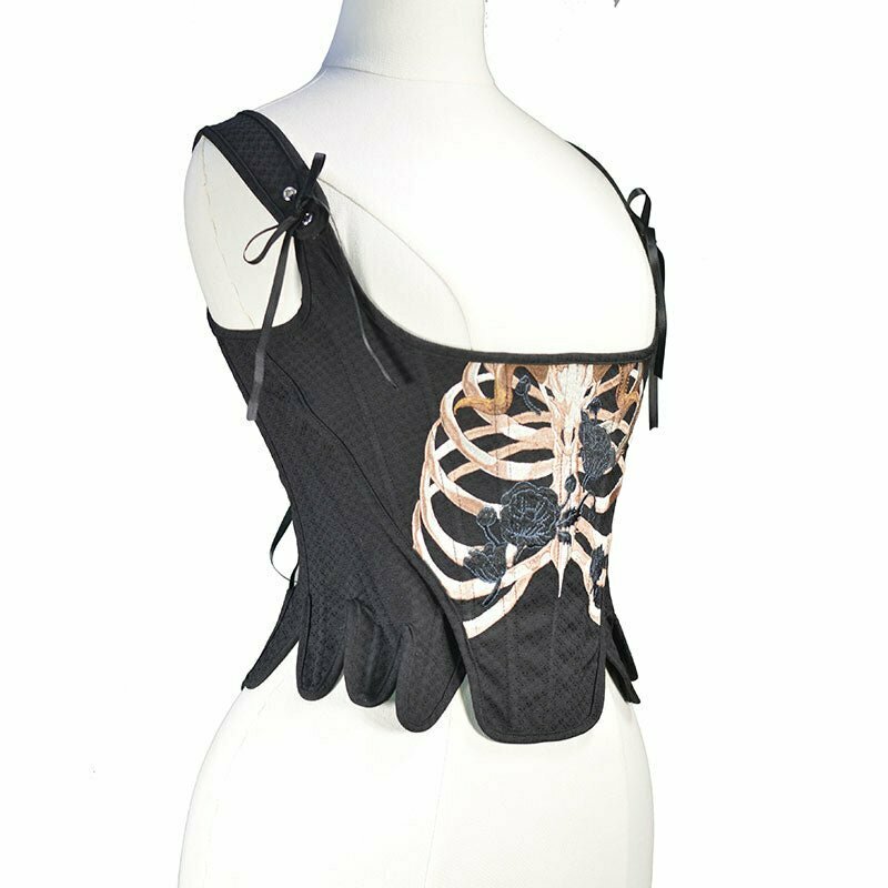 Y2K Gothic Skull Rose Crop Top - 90s Grunge, Retro, Summer, Party, and Club Outfits