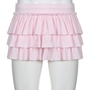 Y2K Grunge A-Line Mini Skirt - Casual Sweet Bow, 90s Retro Summer Outfit