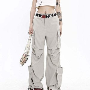 Y2K Grunge Aesthetic Cargo Pants - 90s Retro Summer Outfit, Y2K Club & Party Fashion