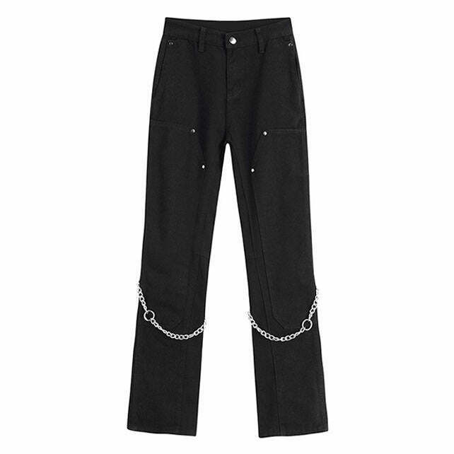 Y2K Grunge Aesthetic Chain Jeans - Retro 90s Fashion, Summer Outfits, and Party Looks