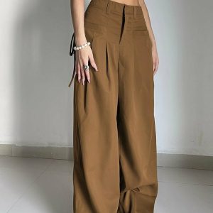 Y2K Grunge Aesthetic Loose Oversize Pants - 90s Retro Summer Outfit for Women