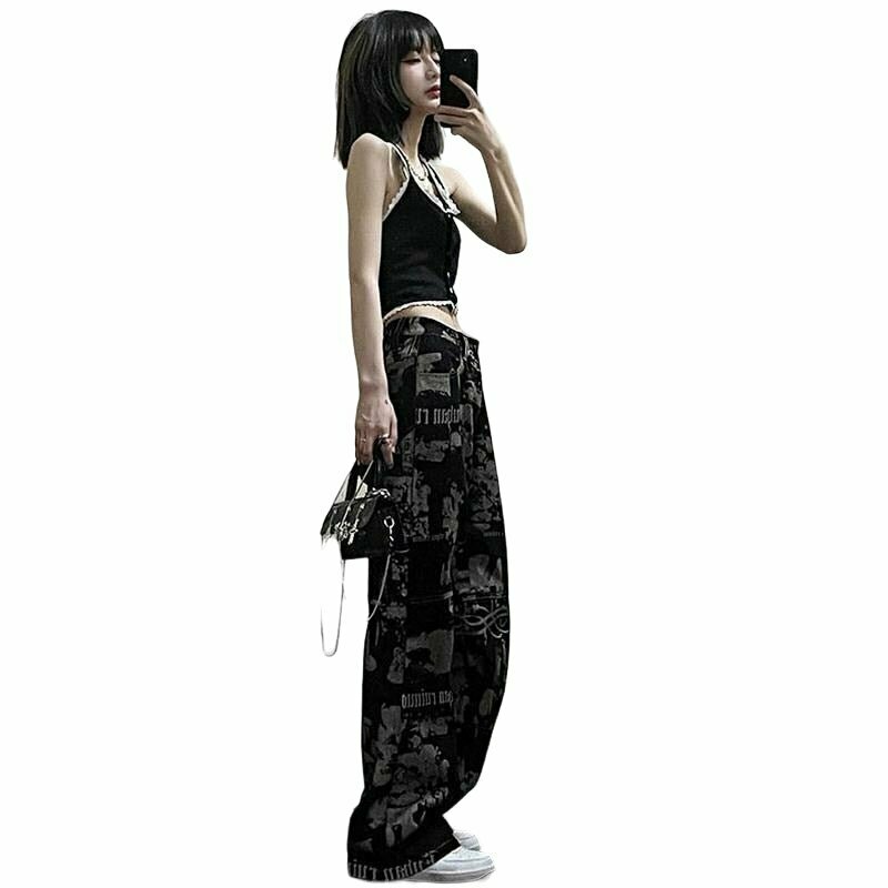 Y2K Grunge Aesthetic Pants - 90s Fashion, Retro Style, Summer Outfits, Y2K Club