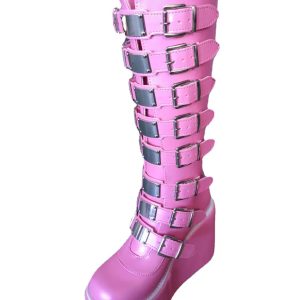 Y2K Grunge Alt Heart Buckle Knee Boots - 90s Retro Summer Party Outfit Essential