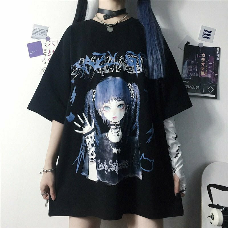 Y2K Grunge Anime Cartoon T-Shirt - Retro 90s Fashion, Summer Outfits, and Party Looks