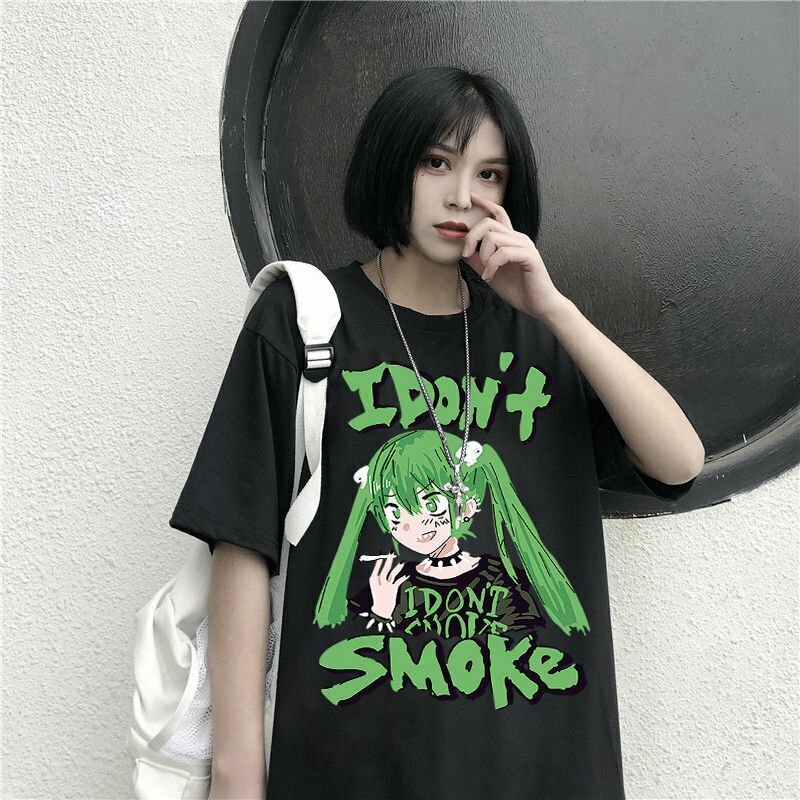 Y2K Grunge Anime T-Shirt - Retro 90s Fashion, Summer Outfits, and Pastel Goth Style