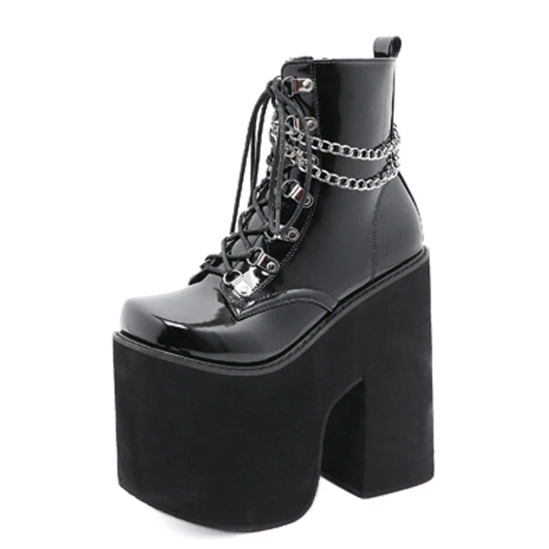 Y2K Grunge Autumn Buckle Strap Combat Boots - Retro 90s Fashion, Gothic Y2K Style