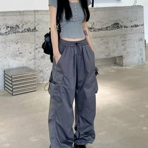 Y2K Grunge Baggy Cargo Pants - Retro 90s Fashion, Summer Outfits, and Hip Hop Style