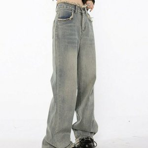 Y2K Grunge Baggy Jeans - Retro 90s Fashion, Indie Style, Perfect for Y2K Summer Out