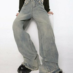 Y2K Grunge Baggy Jeans - Retro 90s Fashion, Indie Style, Perfect for Y2K Summer Out