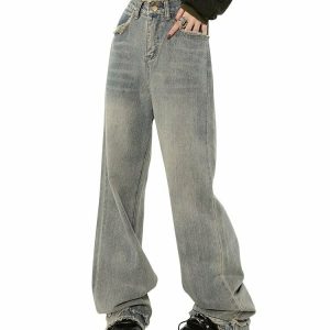 Y2K Grunge Baggy Jeans - Retro 90s Fashion, Indie Style, Perfect for Y2K Summer Out