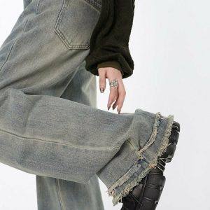 Y2K Grunge Baggy Jeans - Retro 90s Fashion, Indie Style, Perfect for Y2K Summer Out