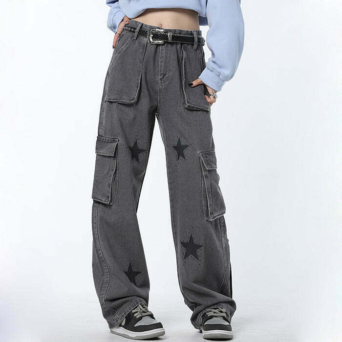 Y2K Grunge Baggy Jeans - Retro 90s Fashion, Summer Y2K Outfits, and Gothic Y