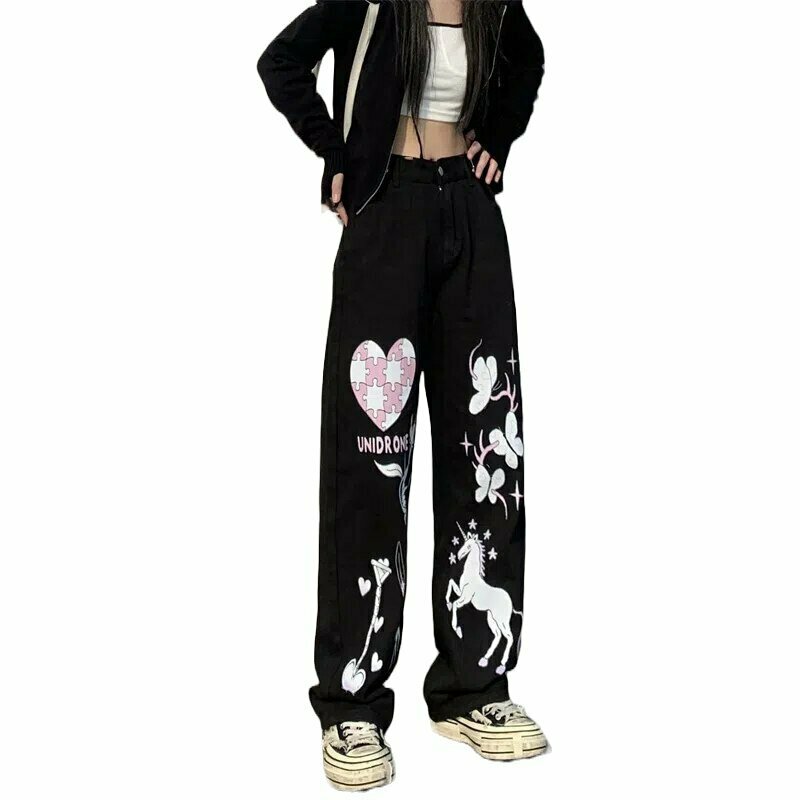 Y2K Grunge Baggy Jeans - Retro 90s Fashion, Y2K Summer Outfits, Gothic Y2