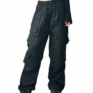 Y2K Grunge Baggy Oversized Cargo Pants - 90s Retro Summer Outfit, Y2K Club & Party